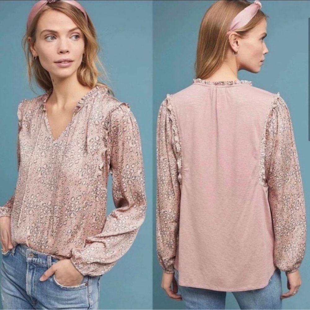 Dolan pink leopard blouse